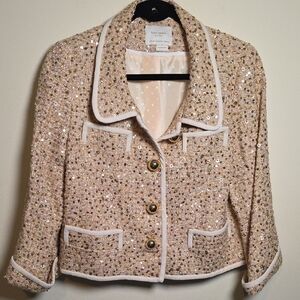 Kate Spade Gold and Cream Blazer with Notched Collar